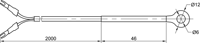 термопара хромель-алюмель, термопарный датчик ТХА-104B-d5-0-KX-7/0.2-2000 чертеж